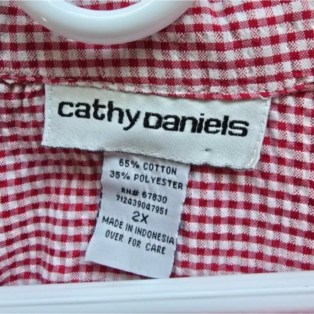 Cathy Daniels Gingham Blouse - Picture 3 of 3